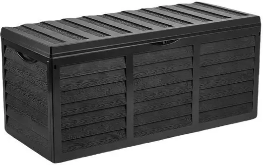 Sidirela E-4472 Πλαστικό Μπαούλο Κήπου 320l Σε Μαύρο Χρώμα