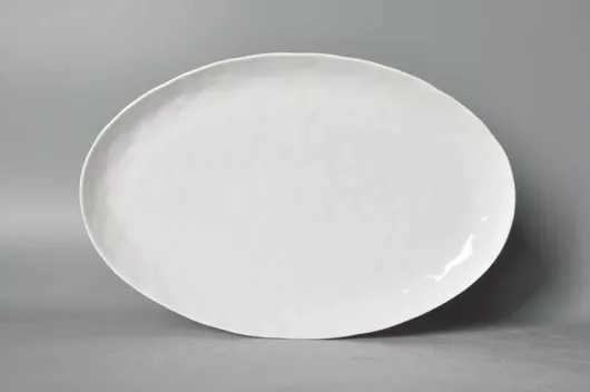 Πιατέλα Σερβιρίσματος Cryspo Trio XL Pure Οβάλ από Πορσελάνη 50.5x33.5cm Λευκή