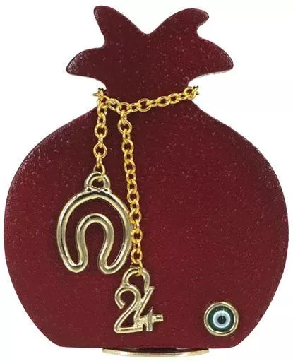 Marhome Γούρι Ρόδι Χρυσό Κεραμικό 7.5x9cm