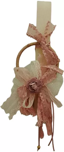 Λκ75 Χειροποίητη Λαμπάδα Αρωματική Λευκή Στεφανάκι