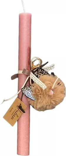 Πασχαλινή Λαμπάδα Στρογγυλή Ροζ