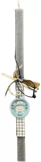 Πασχαλινή Λαμπάδα Στρογγυλή Γκρι