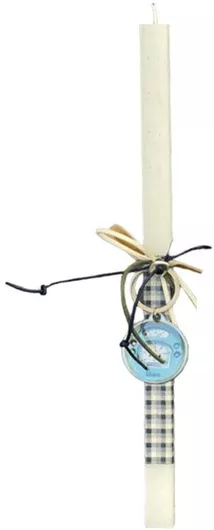 Πασχαλινή Λαμπάδα Στρογγυλή Λευκή