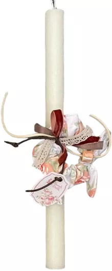 Πασχαλινή Λαμπάδα Στρογγυλή Λευκή