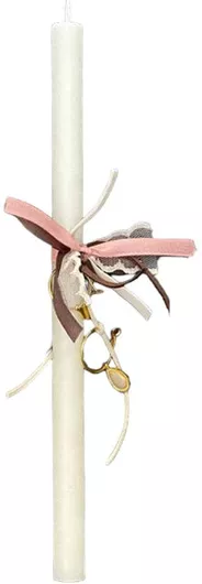 Πασχαλινή Λαμπάδα Στρογγυλή Λευκή