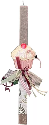 Πασχαλινή Λαμπάδα Στρογγυλή Καφέ