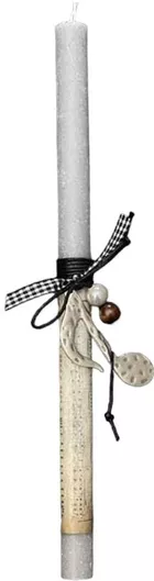 Πασχαλινή Λαμπάδα Στρογγυλή Γκρι