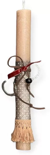 Πασχαλινή Λαμπάδα Στρογγυλή με Κουτί Ροζ