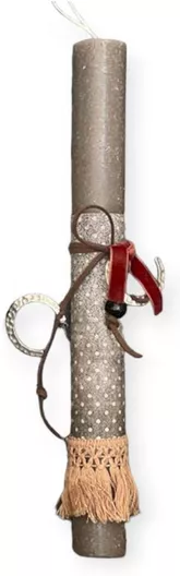 Πασχαλινή Λαμπάδα Στρογγυλή με Κουτί Γκρι