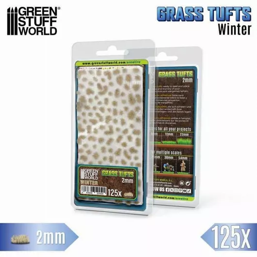 Χορτάρι Μακέτας Green Stuff World 2mm Σετ 125τμχ Winter White