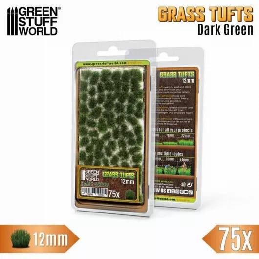 Χορτάρι Μακέτας Green Stuff World 12mm Σετ 75τμχ Dark Green