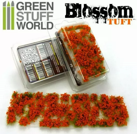Χορτάρι Μακέτας Green Stuff World Blossom 6mm Σετ 40τμχ Dry Πορτοκαλί