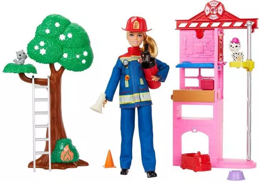 Σετ Παιχνιδιού Barbie Mattel Firefighter & Fire Station για 3+ Ετών
