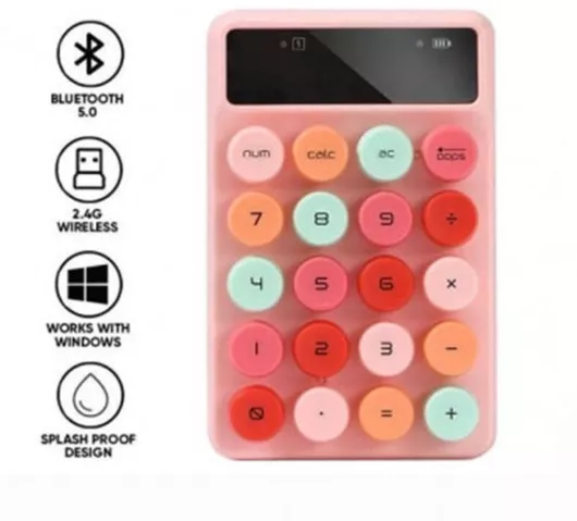 Αριθμητικό Πληκτρολόγιο Crayon Alcatroz Jellybean Num A3 Ασύρματο Bluetooth Pink