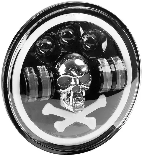 Προβολέας Αυτοκινήτου Προβολεας Εργασιας Στρογγυλος LED Skull 5.500lm 9>36v 60w 6.000k Φ170x170x65mm 4 Χρησεων Αμιο 1 Τεμ