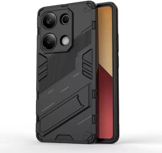 Θήκη Κινητού Punk Back Cover Πλαστικό / Σιλικόνη / Tempered Glass Ανθεκτικό (Xiaomi Redmi Note 13 Pro 4G / Xiaomi Poco M6 Pro 4G) Μαύρο