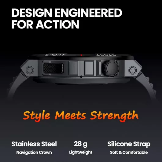 Smartwatch Zeblaze Ares 3 Plus 1.43" Silicone Strap Black