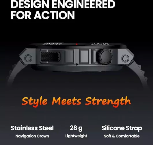 Smartwatch Zeblaze Ares 3 Plus 1.43" Silicone Strap Black