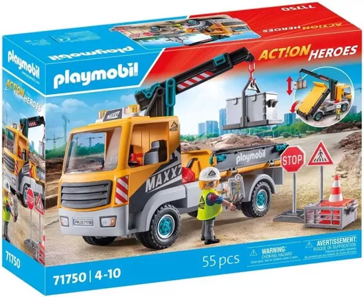 Playmobil Action Heroes: Φορτηγό Με Γερανό  για 4+ Ετών #71750