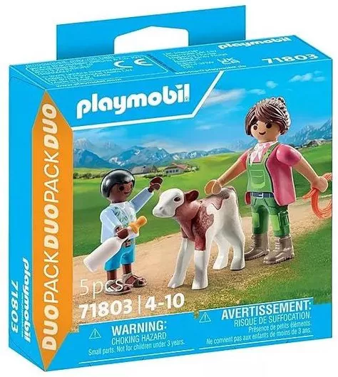 Playmobil Duo Pack Αγρότισσα & Παιδάκι Με Μοσχαράκι για 4-10 ετών