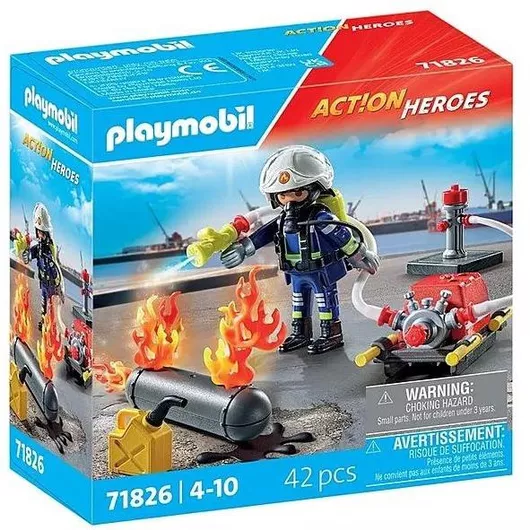 Playmobil Action Heroes Πυροσβέστης με Αντλία Νερού για 4-10 ετών