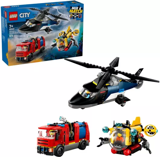Lego City: Helicopter Fire Truck And Submarine Remix για 7+ Ετών #60462