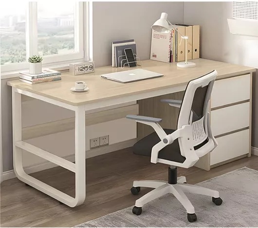 Γραφείο Woodwell με 3 Συρτάρια Μέταλλο 120x48x74cm Φυσικό Λευκό