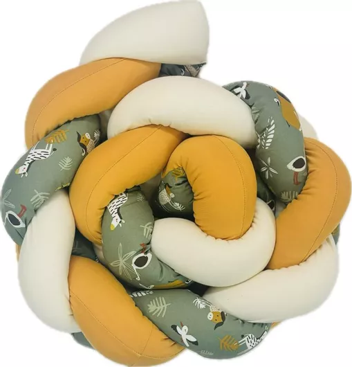 Πάντα Κούνιας Baby Star Kenya Πλεξούδα 200x19cm Χακί/Εκρού