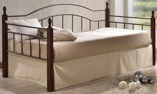 Κρεβάτι Woodwell Vincent Daybed Μονό Μεταλλικό/Ξύλο 98x201x99cm Καρυδί Μαύρο
