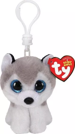 Μπρελόκ TY Mini Boos Huskie από Ύφασμα Γκρι