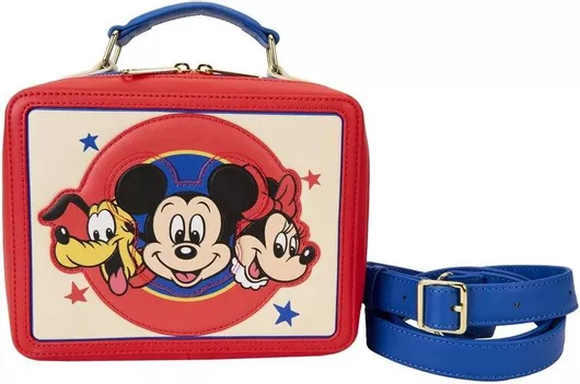 Παιδική Τσάντα Βόλτας Χιαστί Loungefly Disney Classic Mickey and Friends Κόκκινο/Μπλε