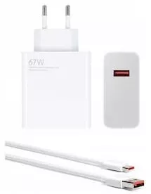 Xiaomi Φορτιστής με Θύρα USB-A & Καλώδιο USB-C 67W Power Delivery Λευκός HyperCharge Combo BHR9465EU