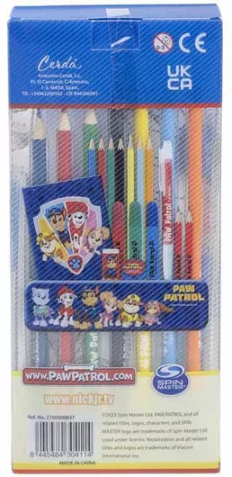 Σετ Ζωγραφικής Cerda Paw Patrol Μπλε 16τμχ