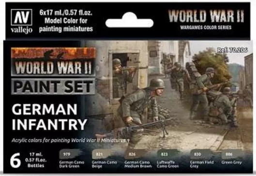 Χρώμα Μοντελισμού Acrylicos Vallejo WWII German Infantry Σετ 6τμχ
