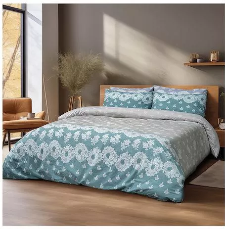 Μαξιλαροθήκη Lino Home Βαμβακερή με Φάσα 50x50cm Dimel Petrol