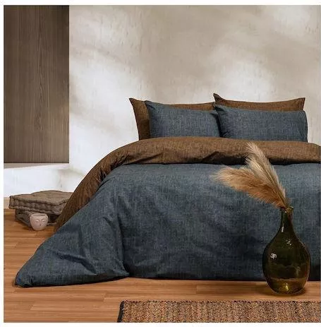 Μαξιλαροθήκη Melinen Βαμβακερή με Φάσα 50x50cm Σετ 2τμχ Huan Petrol