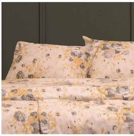 Μαξιλαροθήκη Melinen Βαμβακερή με Φάσα 53x53cm Σετ 2τμχ Peonia Grey