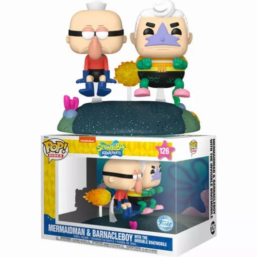 Funko Pop! Animation Rides SpongeBob SquarePants Mermaidman & Barnacleboy with Invisible Boatmobile #84572