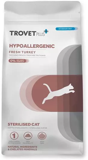 Ξηρά Τροφή Trovet Sterilised Hypoallergenic 1.2kg για Ενήλικες Στειρωμένες Γάτες με Γαλοπούλα
