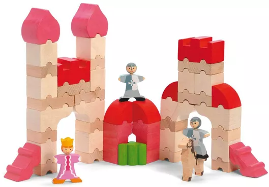 Τουβλάκια Jeujura Παλάτι από Ξύλο Σετ 45τμχ για 12+ Μηνών