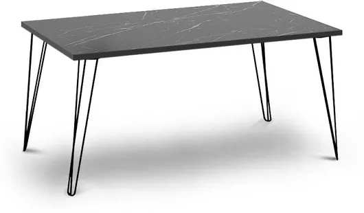 Τραπέζι Τραπεζαρίας Megapap Fiona Μελαμίνη/Μέταλλο 90x90x43cm Μαύρο