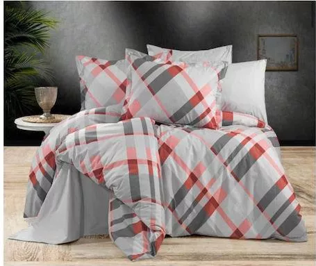 Σετ Μαξιλαροθήκες MayHome Βαμβακερή με Φάσα 50x70cm Γκρι