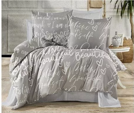 Σετ Μαξιλαροθήκες MayHome Βαμβάκι & Πολυεστέρας με Φάσα 50x70cm Γκρι