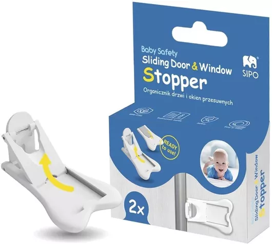Προστατευτική Ασφάλεια Sipo για Επάλληλη Συρόμενη Πόρτα & Παράθυρο Σετ 2τμχ Λευκό