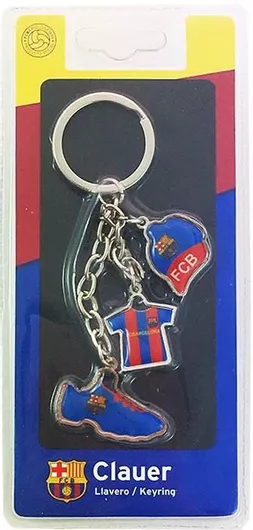 Μπρελόκ Barcelona Mεταλλικό FC Barcelona με Παπούτσι/Μπλούζα/Καπέλο Πολύχρωμο