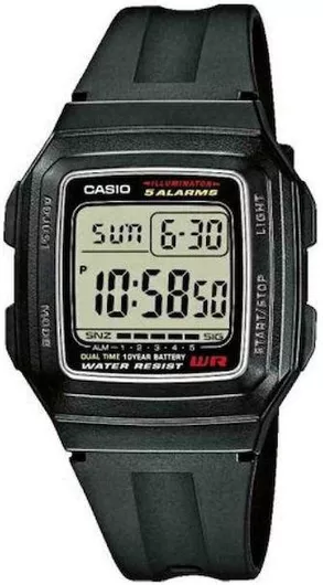 Ανδρικό Ρολόι Casio Casio Vintage με Λουράκι από Καουτσούκ Μαύρο