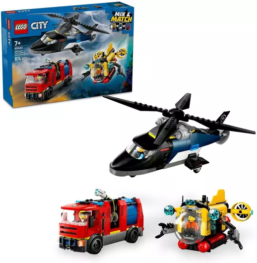 Lego City: Helicopter Fire Truck & Submarine Remix για 7+ Ετών #60462