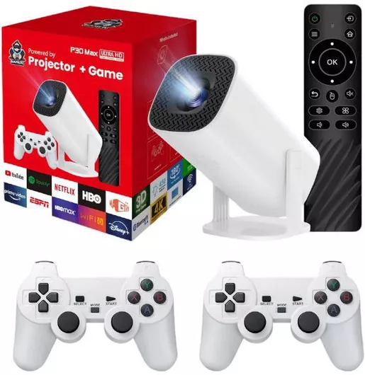 Ηλεκτρονικό Παιχνίδι Multimedia με Προτζέκτορα & 2 Χειριστήρια Λευκό