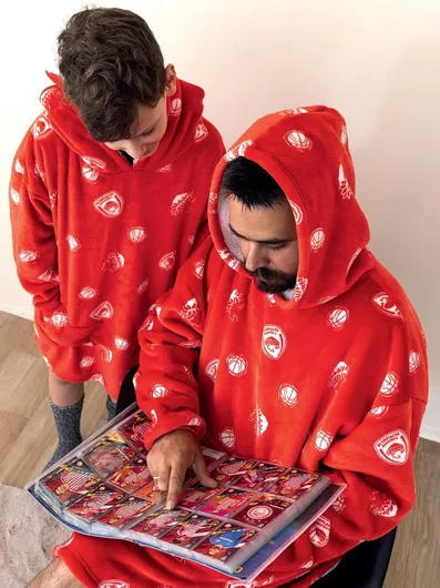 Κουβέρτα Palamaiki Huhu Olympiacos με Kουκούλα Κόκκινο