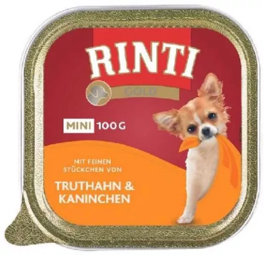 Κεσεδάκι Σκύλου Rinti Gold για Μικρόσωμες Φυλές με Γαλοπούλα & Κουνέλι 100gr